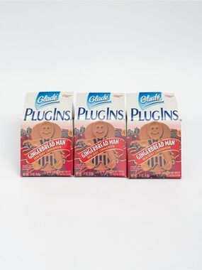 Vintage Glade Gingerbread Man Holiday Cinnamon Plug-Ins Warmer & Cartridge x3